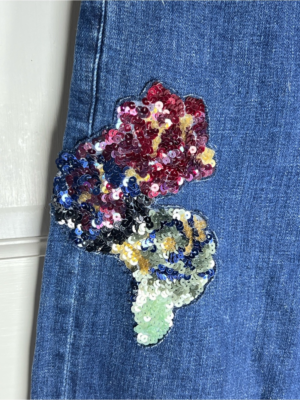 Anthropologie Pilcro and The Letterpress Sequin Slim Boyfriend Jeans Size 27 - Picture 4 of 9
